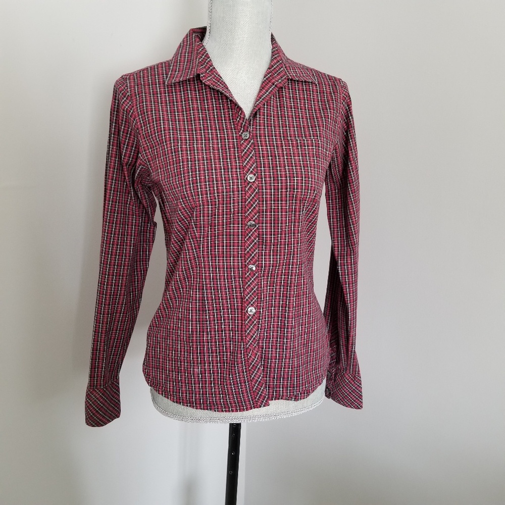Red/Grey Plaid  Eddie Bauer Shirt XS
